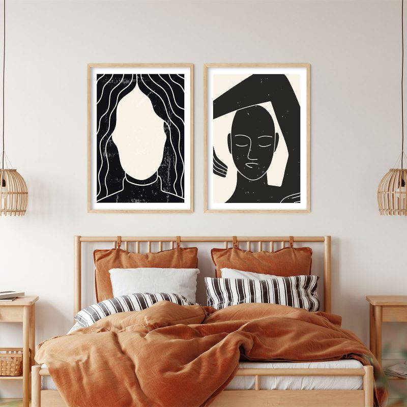 Minimalist Black Beige Forms – Wall Painting