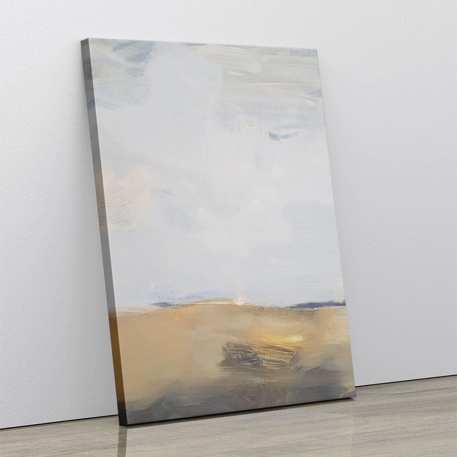 Abstract pale golden abstract landscape painting Wall Art, Hanging