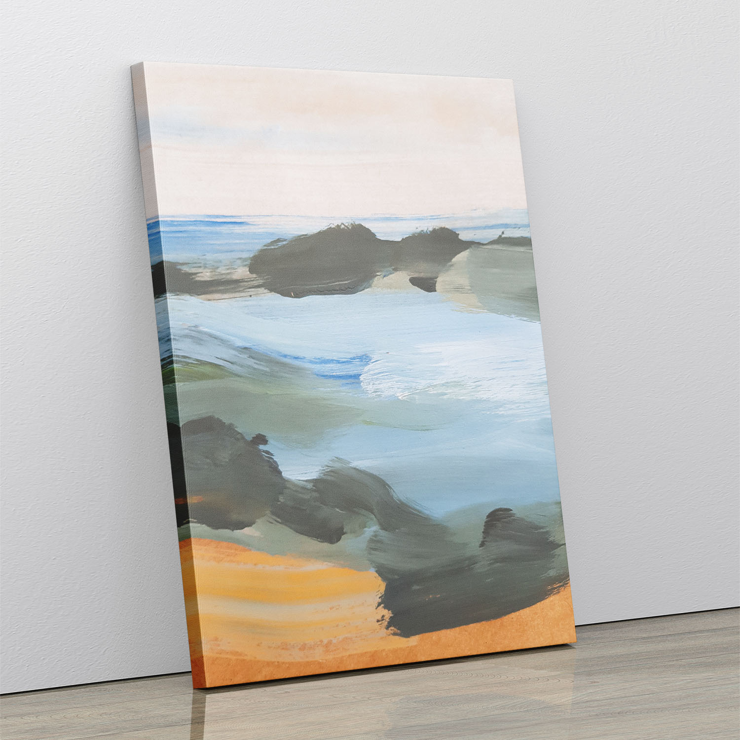 Abstract brushstrokes beach painting Wall Art, Hanging Wall Decor