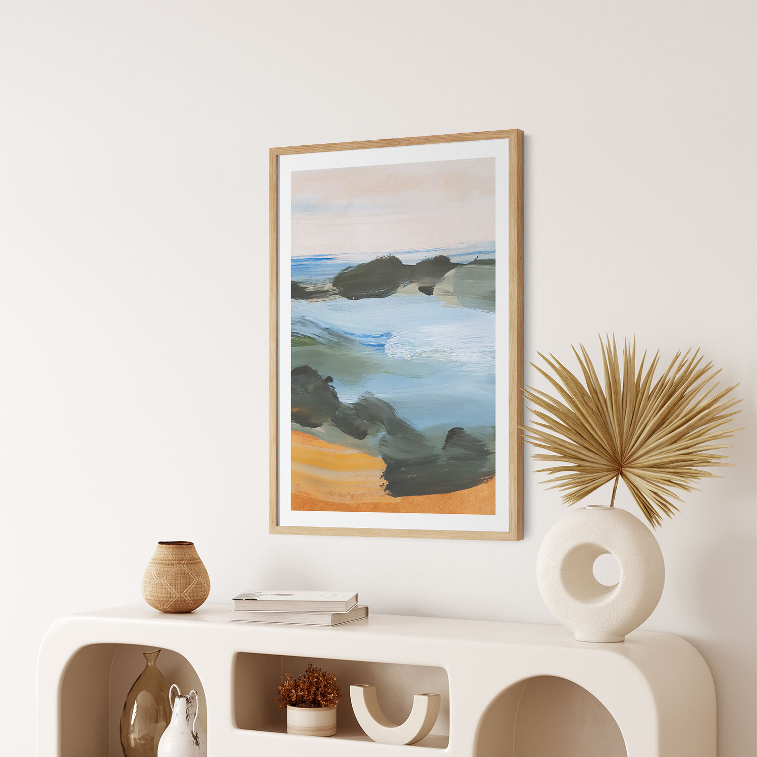 Abstract brushstrokes beach painting Wall Art, Hanging Wall Decor, Home Decor BestOfBharat