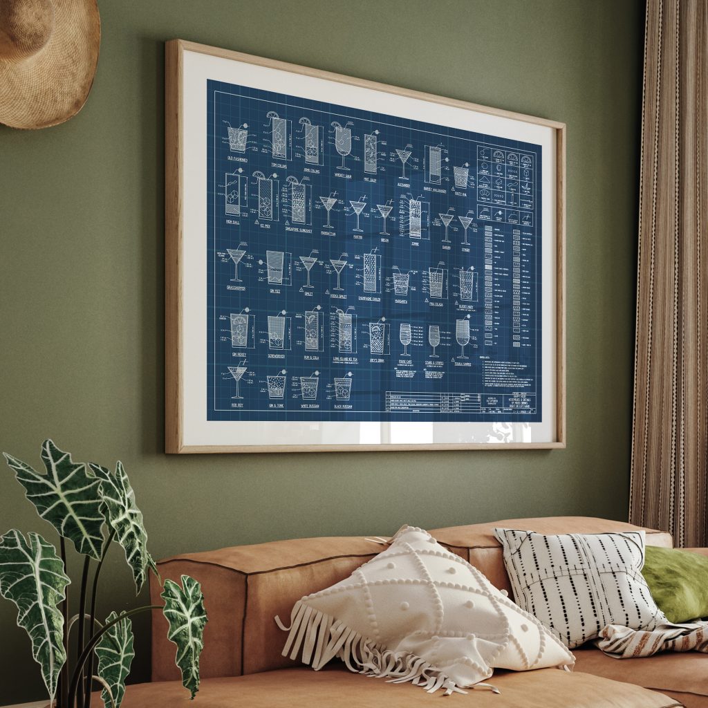 Modern Blueprint Cocktails – Wall Painting