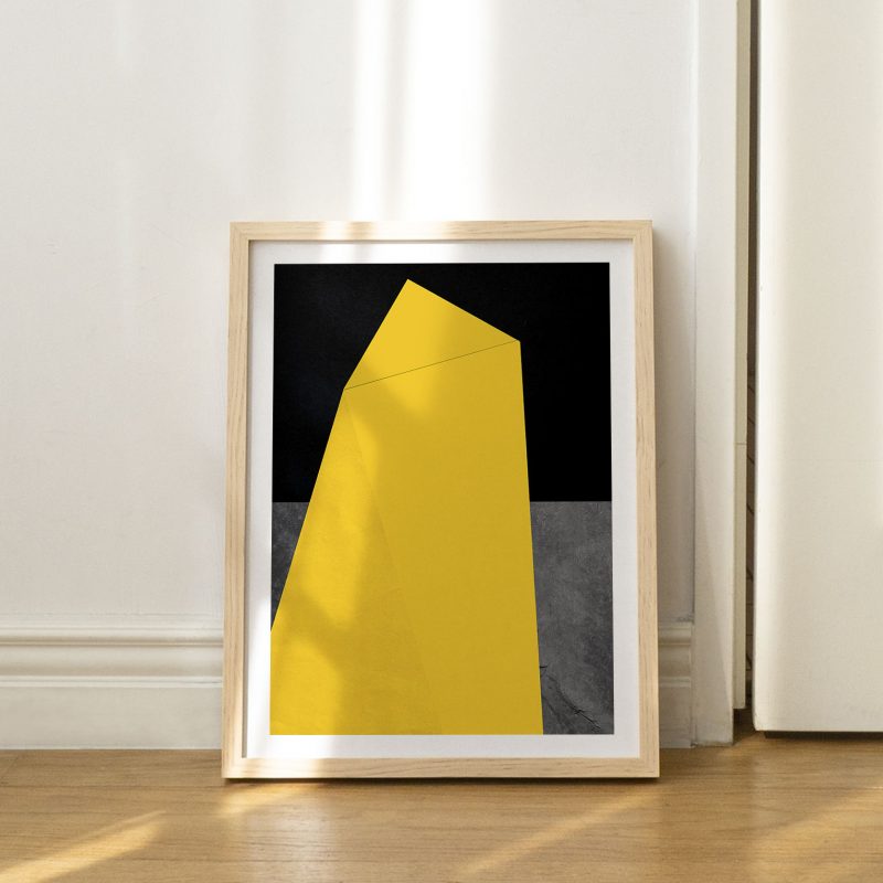 Abstract Geometric Yellow Black Gray – Wall Painting