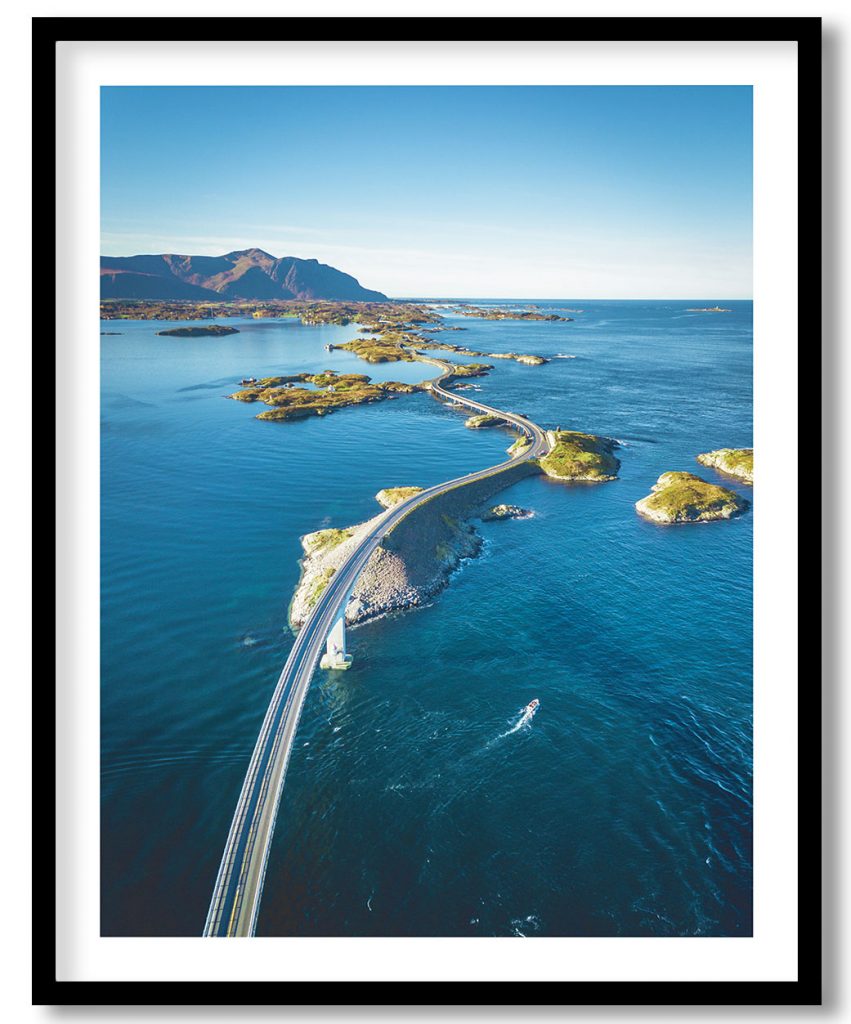 Aerial view of atlantic Ocean Road Norway