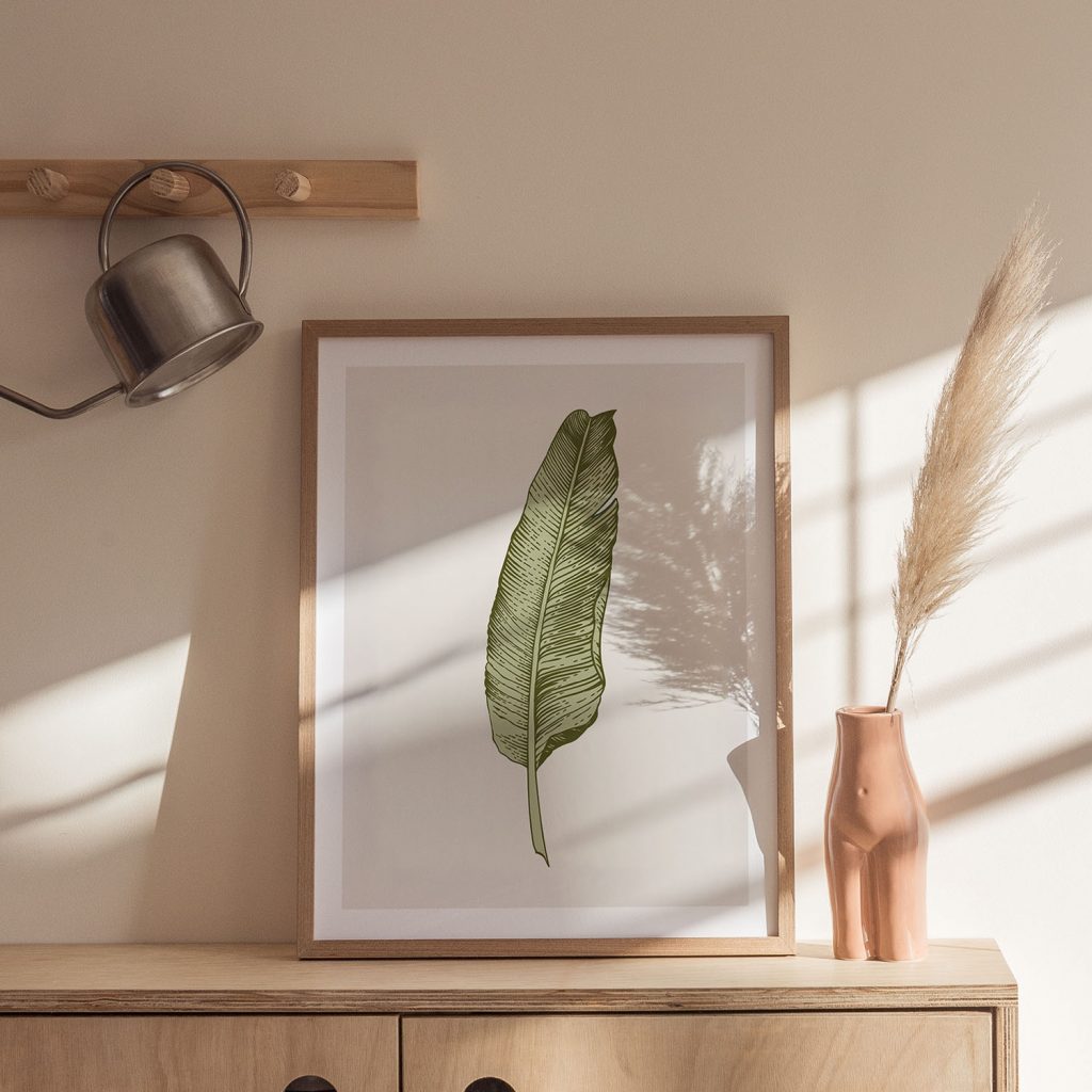 Botanical Single Banana Leaf – Wall Art