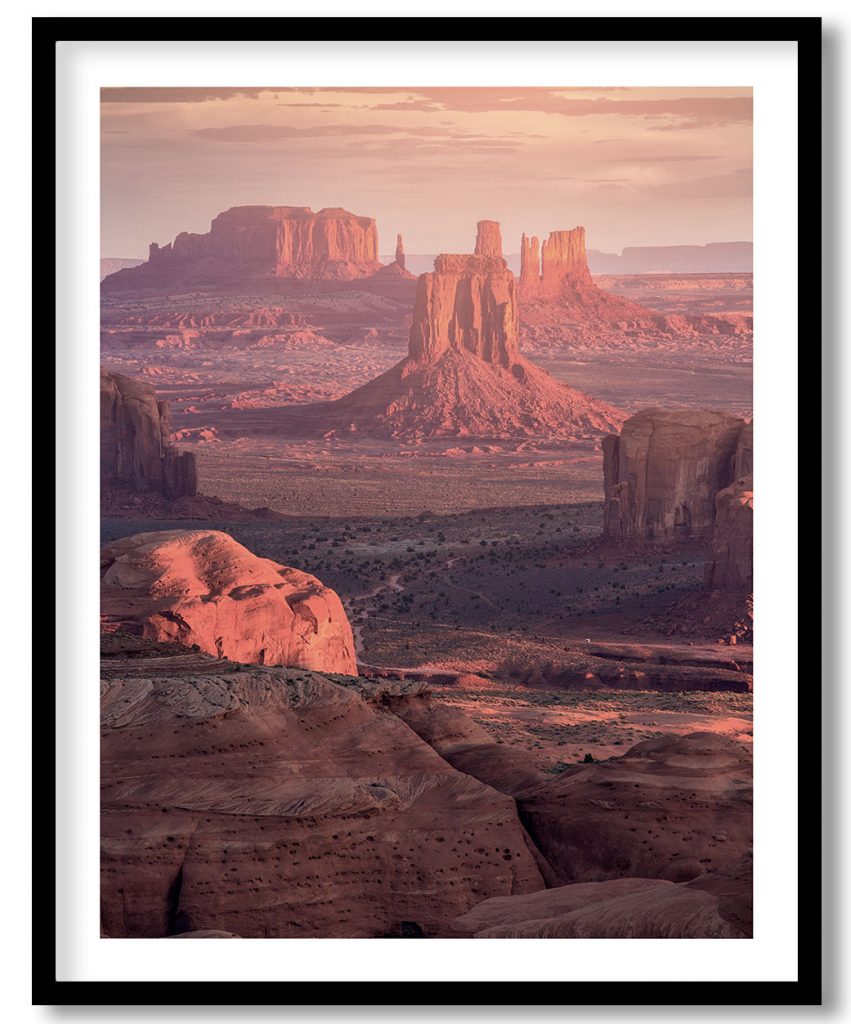 Divine sunrise in hunts mesa monument valley