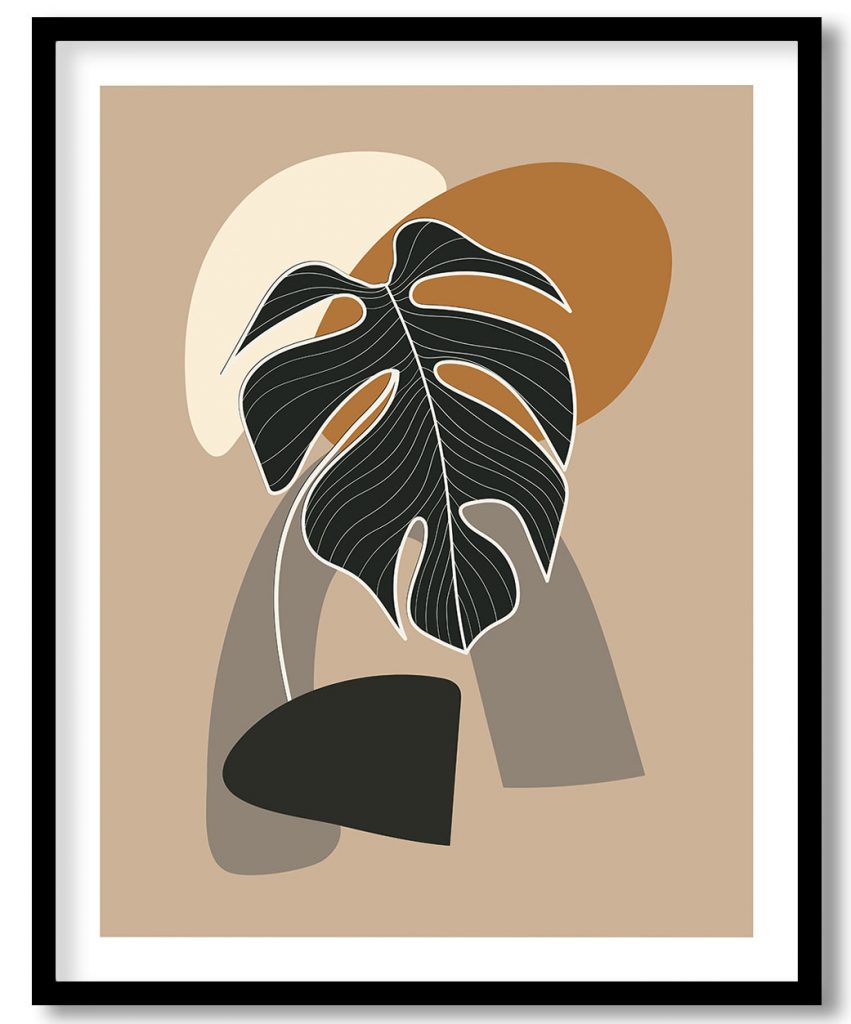Minimalistic monstera abstract elements #841