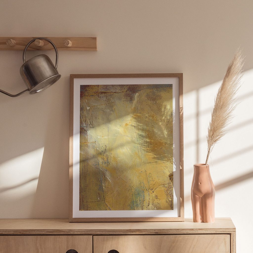 Abstract Textured Golden Yellow – Wall Art