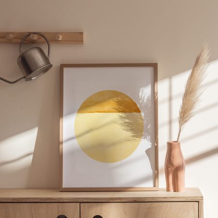 Abstract Circle Orange Yellow Watercolor – Wall Hanging