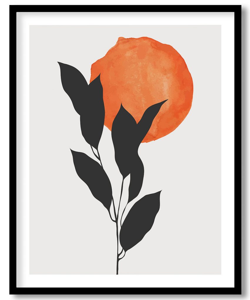 Minimalistic silhouette plant sun abstract #754