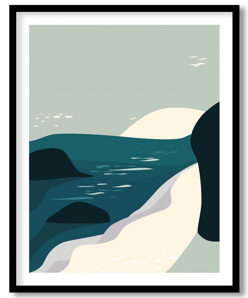 While walking on the beach