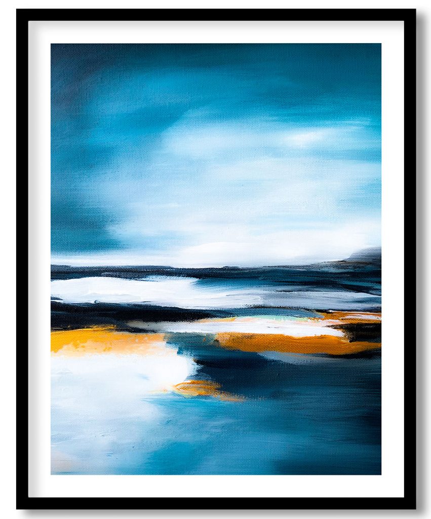 Cessation teal ocean landscape painting