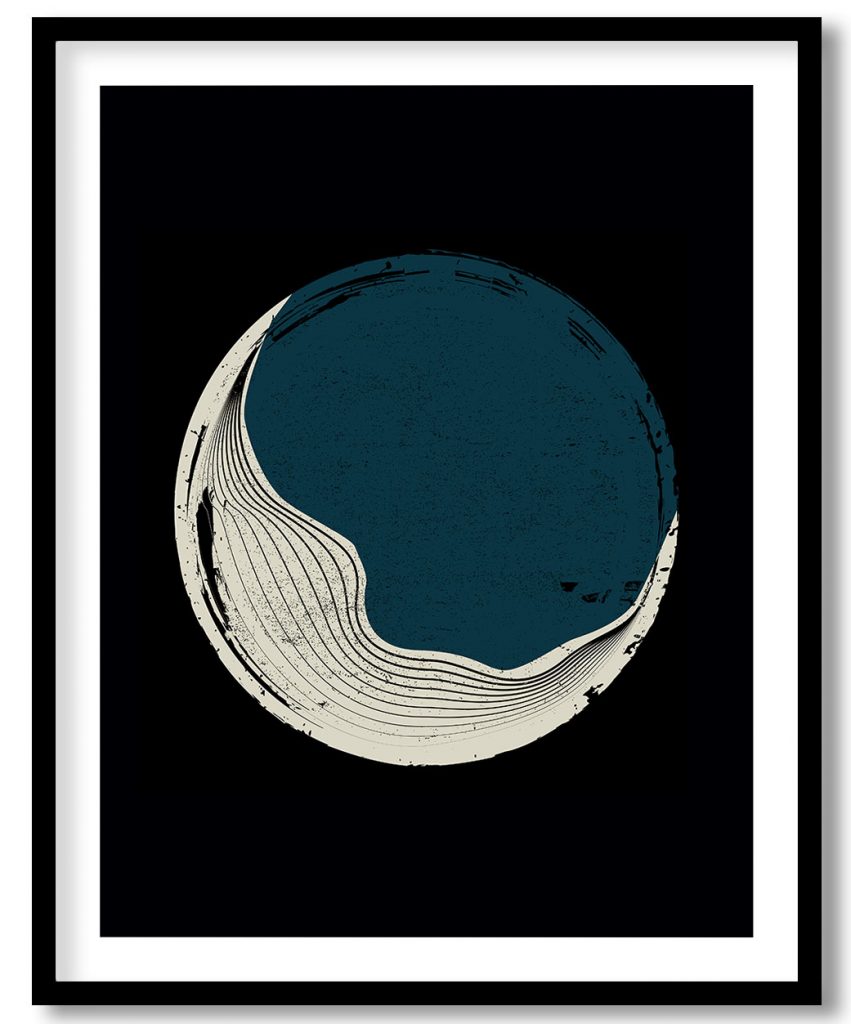 Dark white modern grunge moon