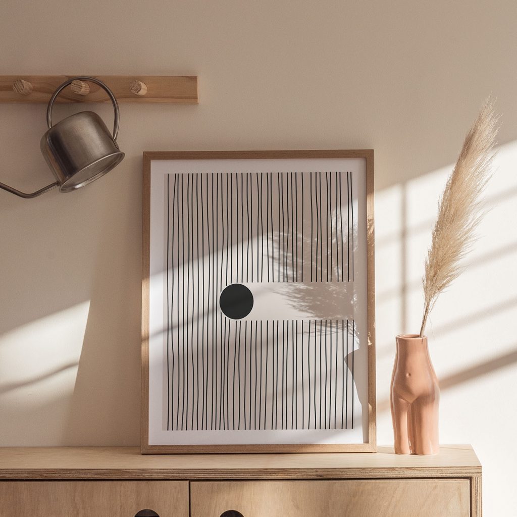 Minimalist Black Lines Band Circle – Wall Painting