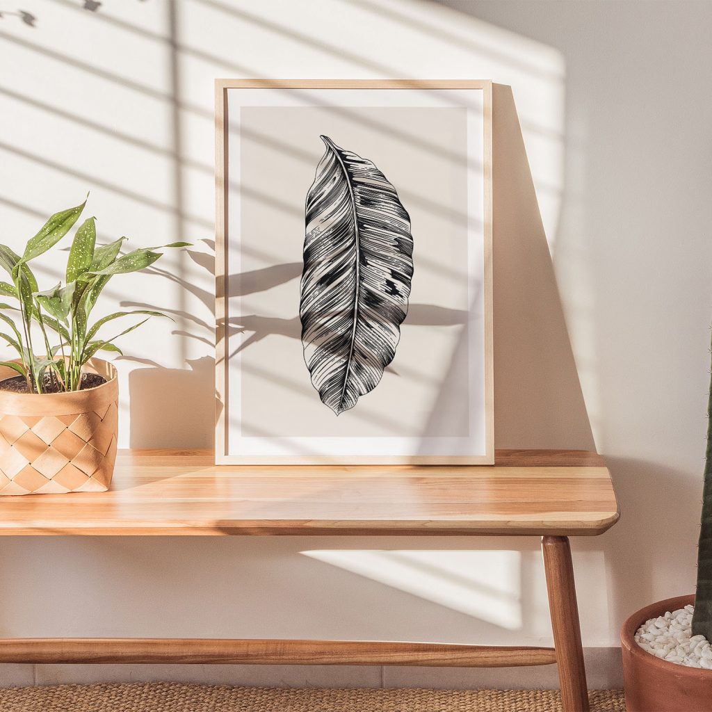 Botanical Black and White Leaf – Wall Decor