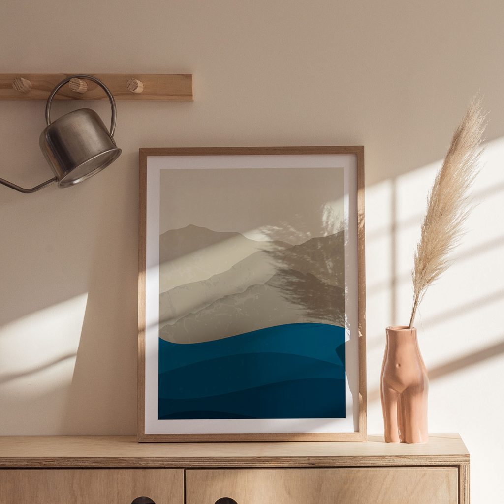 Minimalist Mountains Ocean Waves – Wall Hanging