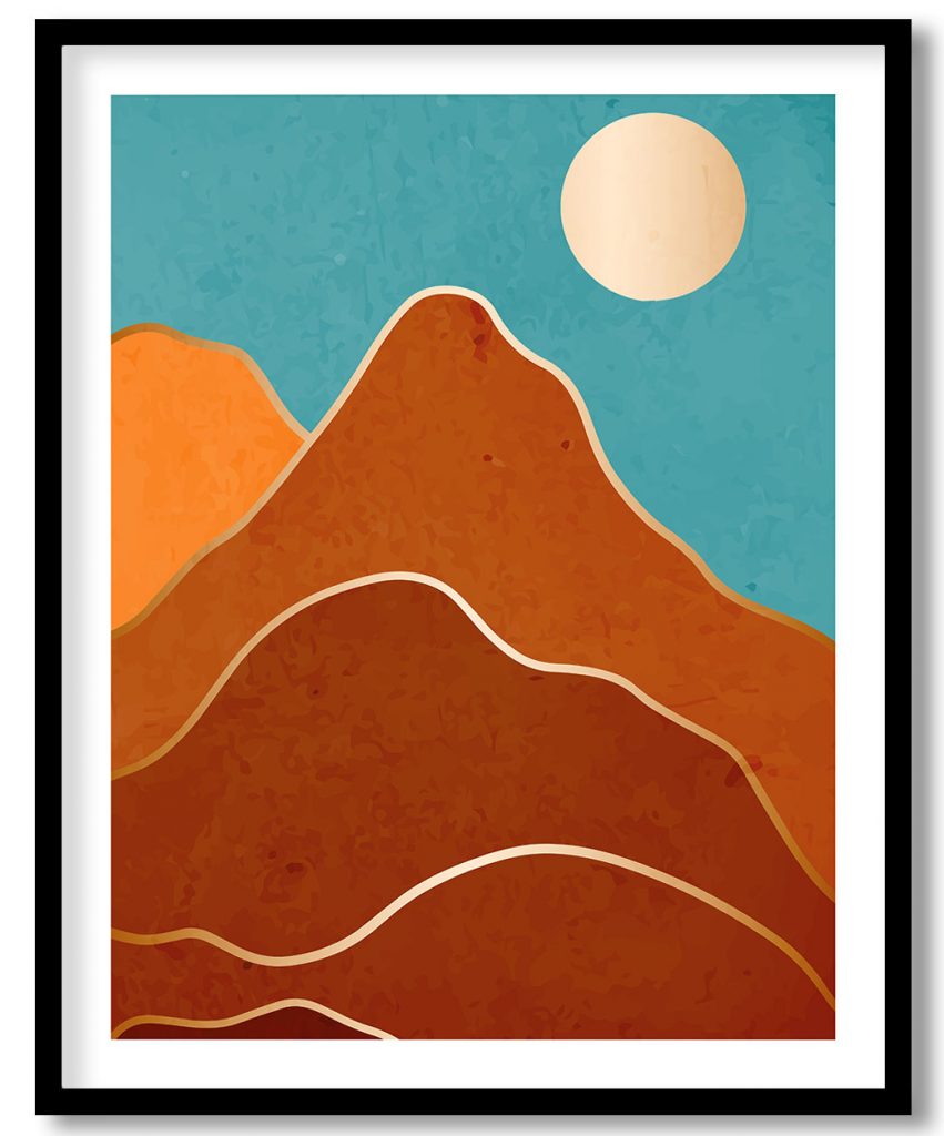Abstract boho terracotta mountains #333