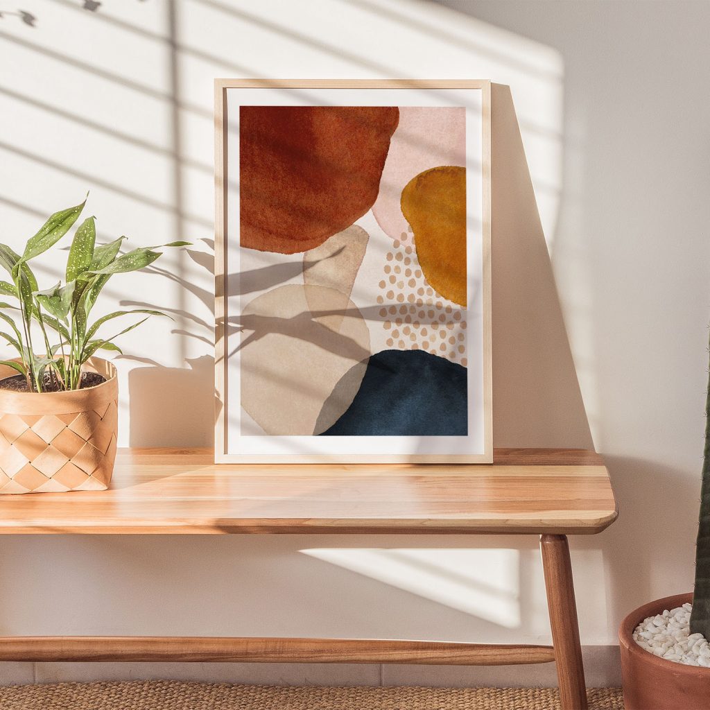 Abstract Organic Earthy Shapes Ochre – Wall Hanging