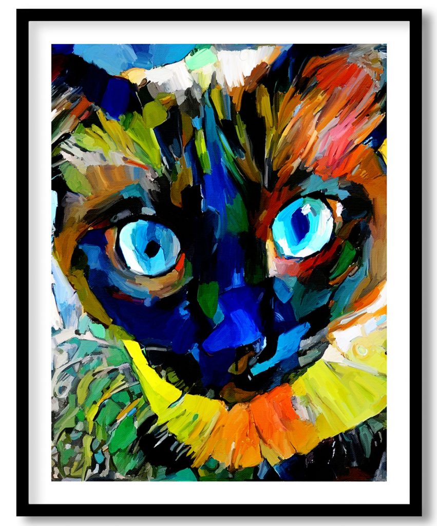 Broomsticks cat painting