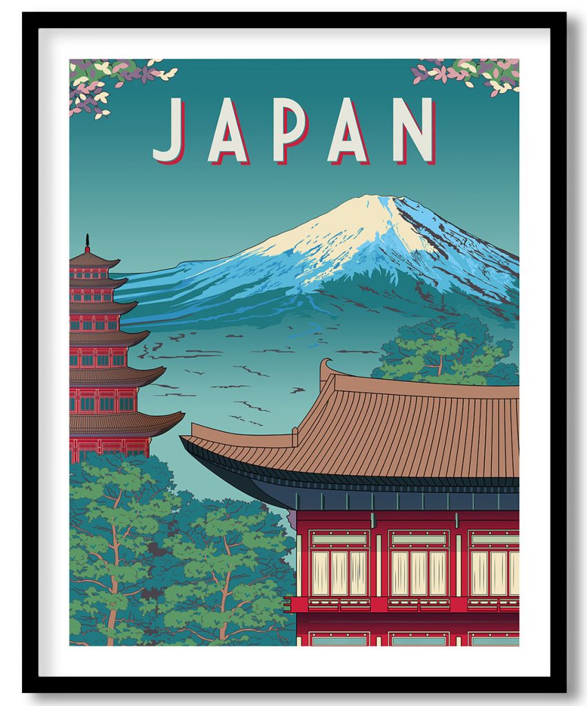 Beautiful Poster of Mount Fuji