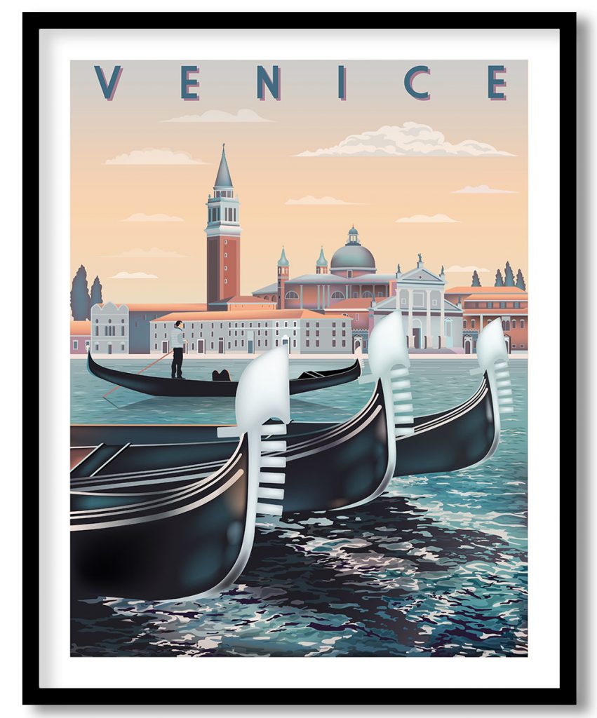 Retro Venice Poster