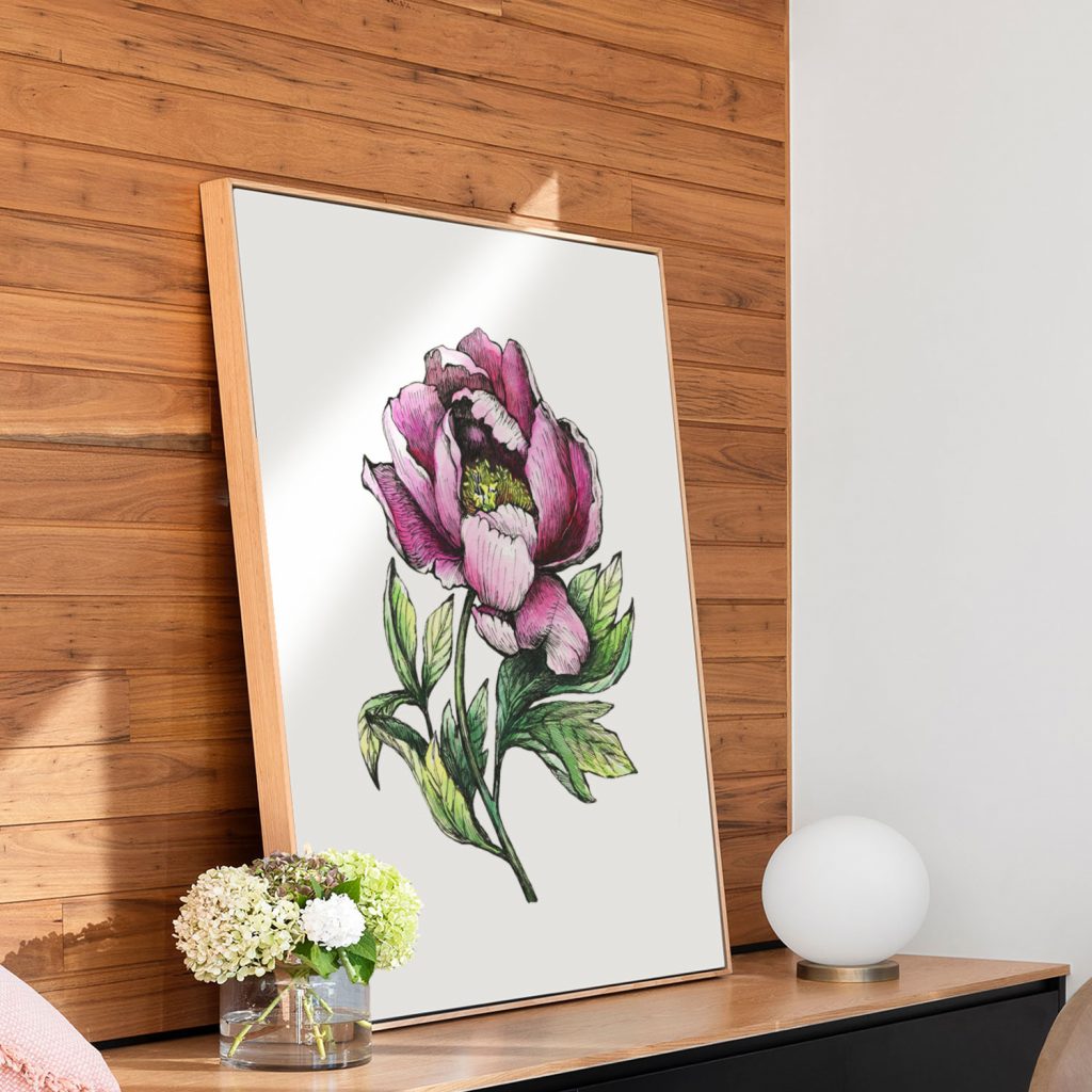 Botanical Flower Drawing Wall Art, Hanging Wall Decor, Home Decor BestOfBharat