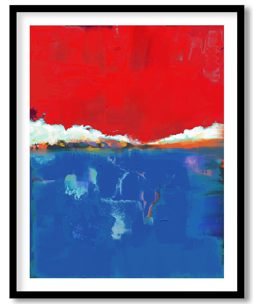 Contemporary Brushstroked Mountains and Rivers