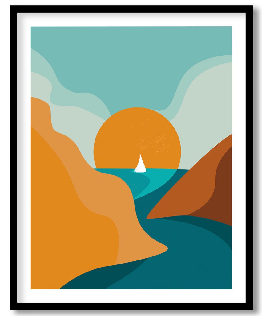 Abstract Ocean and Boat