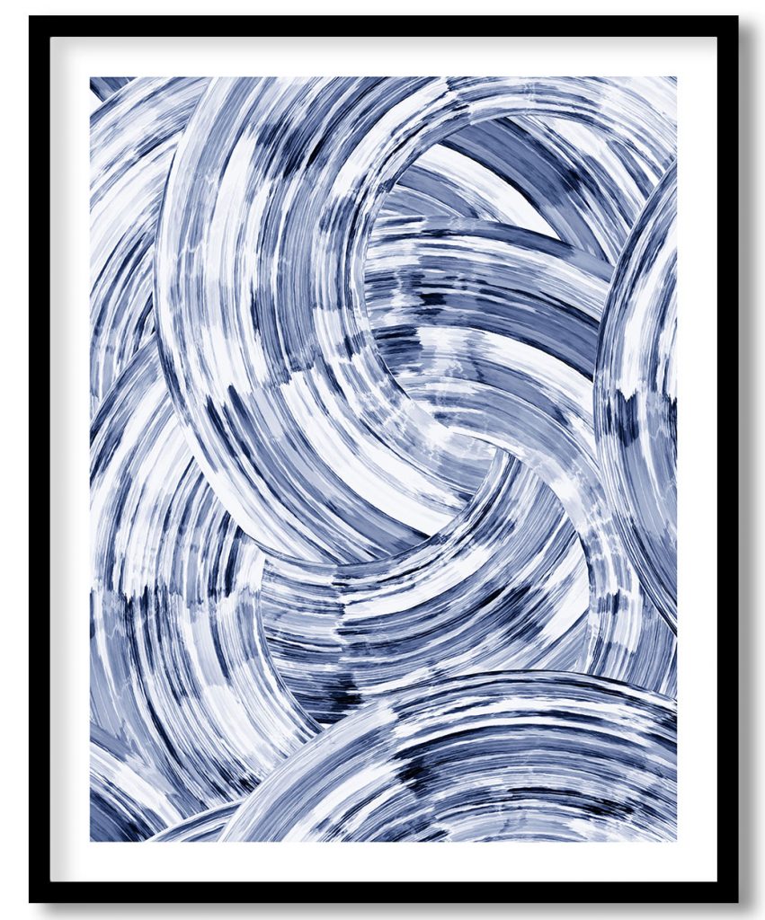 Blue Spiral Brushstrokes