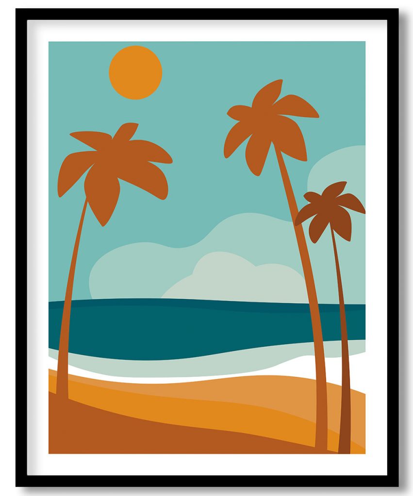 Boho Trees and Beach Painting