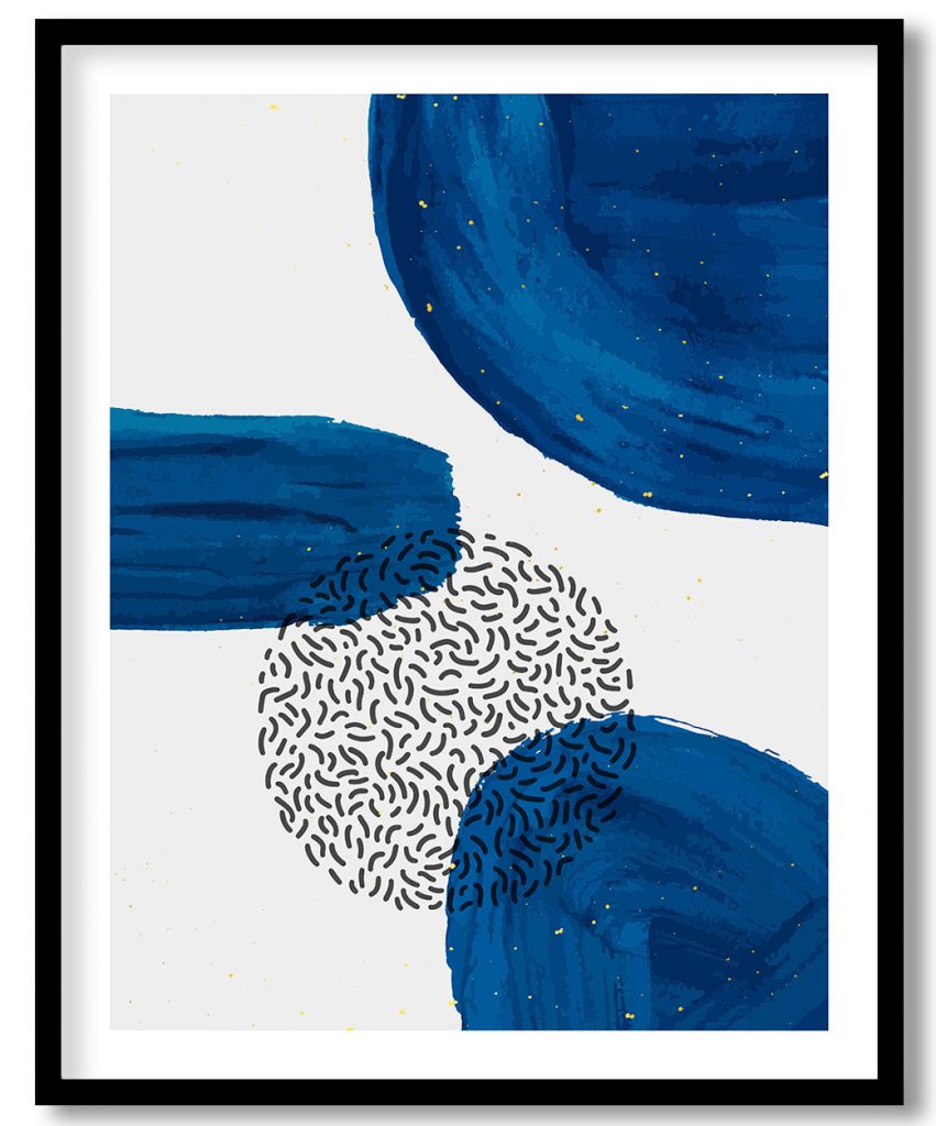 Creative design of blue shapes