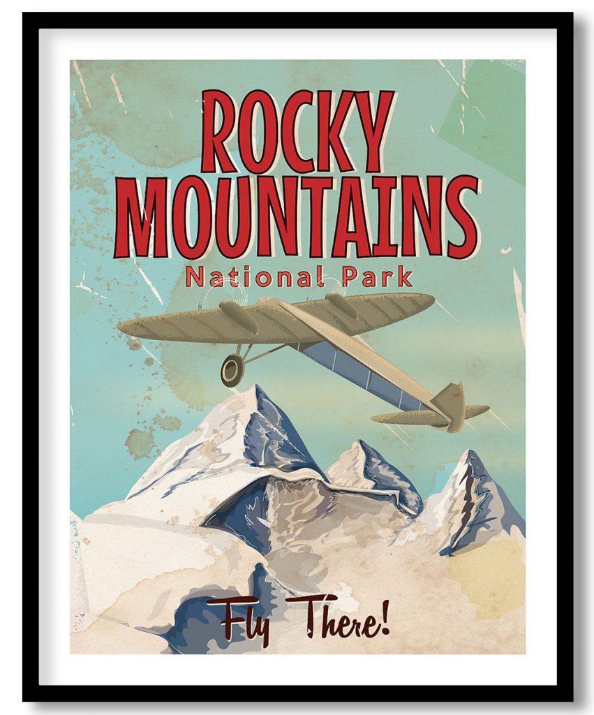 Vintage Rocky Mountains Poster