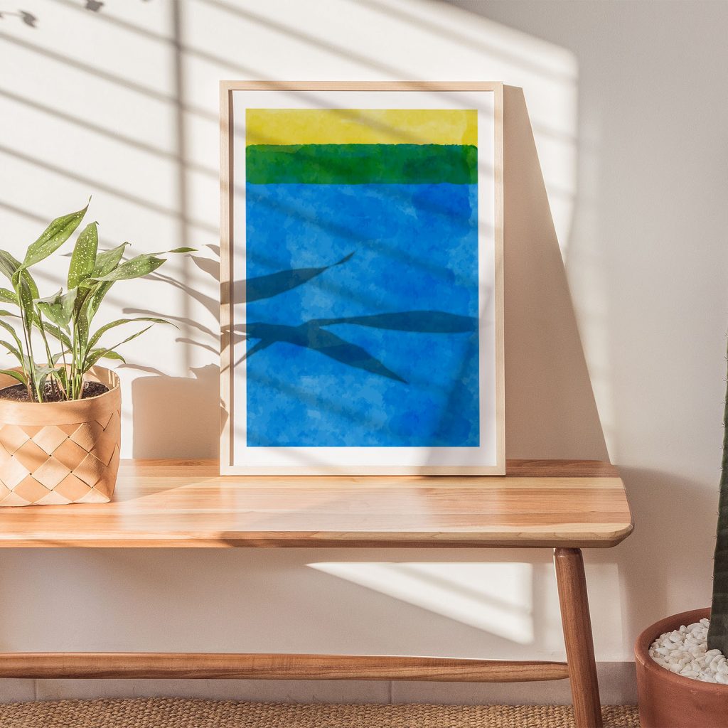 Abstract Yellow Green Blue Fields – Wall Decor