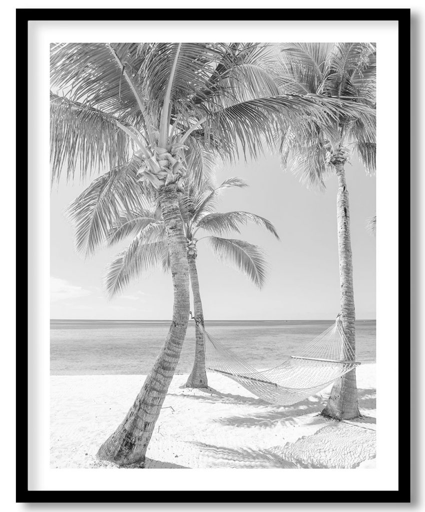 Tropical Beach With Palm Trees And Hammock