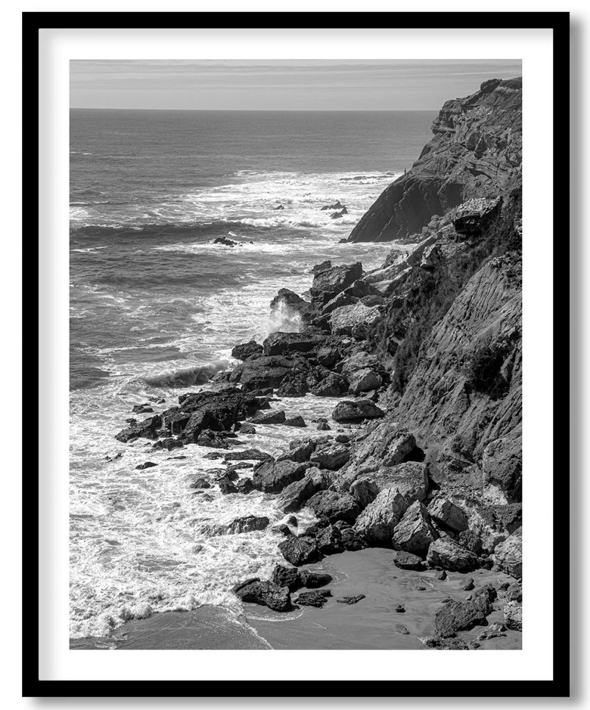 Waves Crashing at Rocky Shore