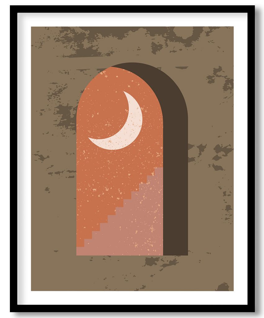 Boho View of Moon From Window