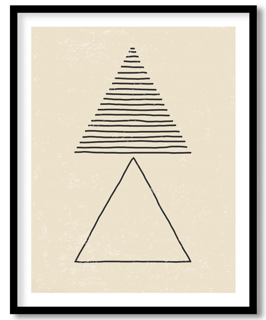 Creative design of striped and empty triangles