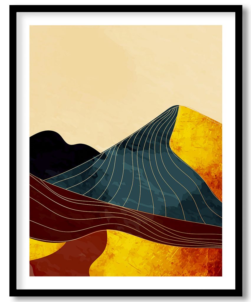 Abstract posh golden mountain landscape #651