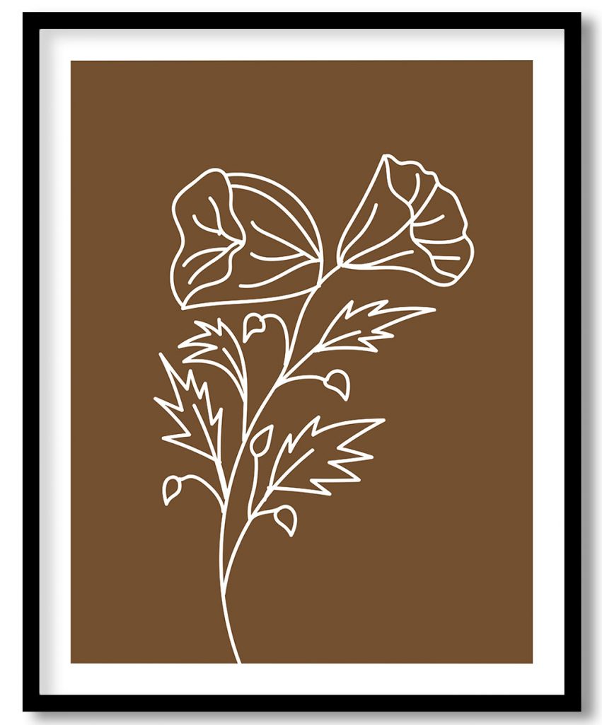 Outstanding stencil drawing of love flowers