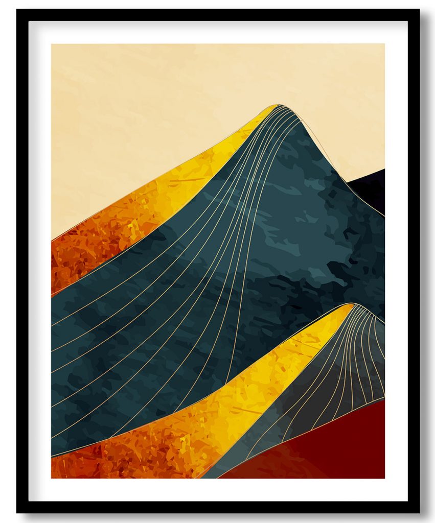 Abstract posh golden mountain landscape #652