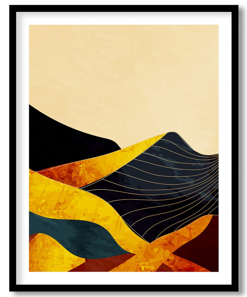 Abstract posh golden mountain landscape #653