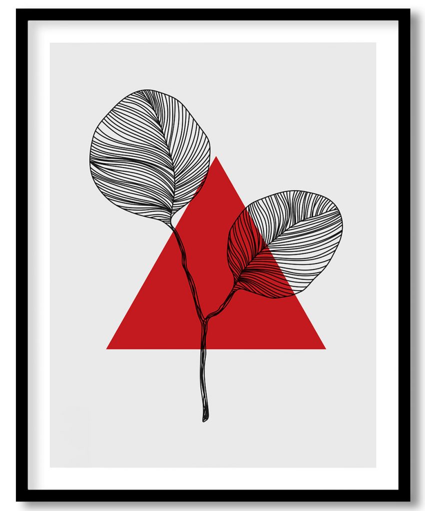 Abstract scandinavian triangle modern leaf