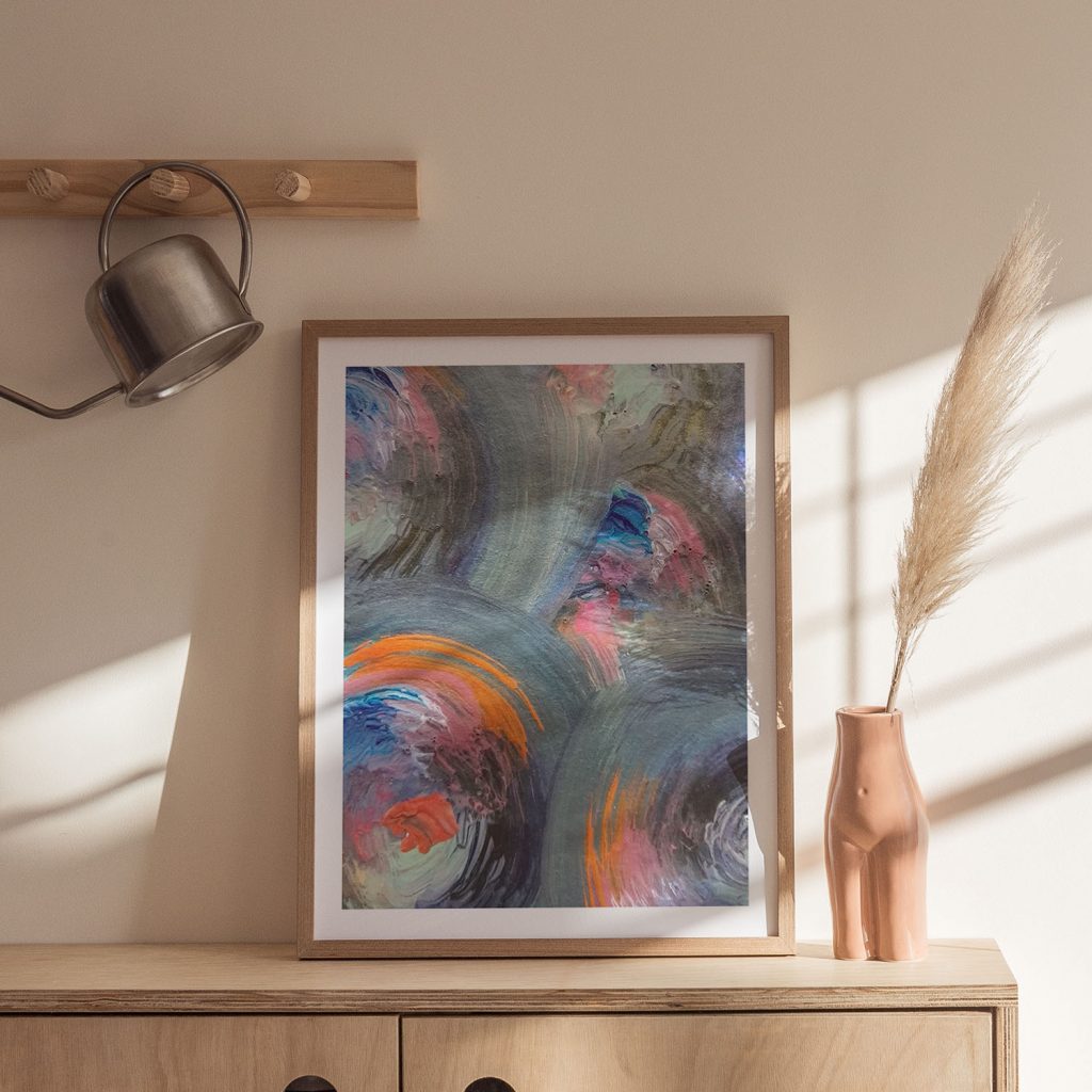 Abstract Mixed Paint Swirls – Wall Decor