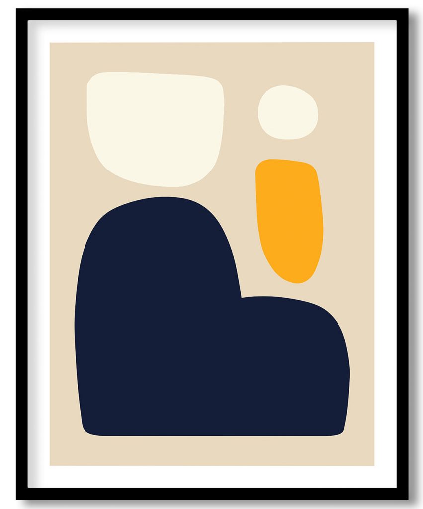 Comfortable mixture of yellow, white and dark blue