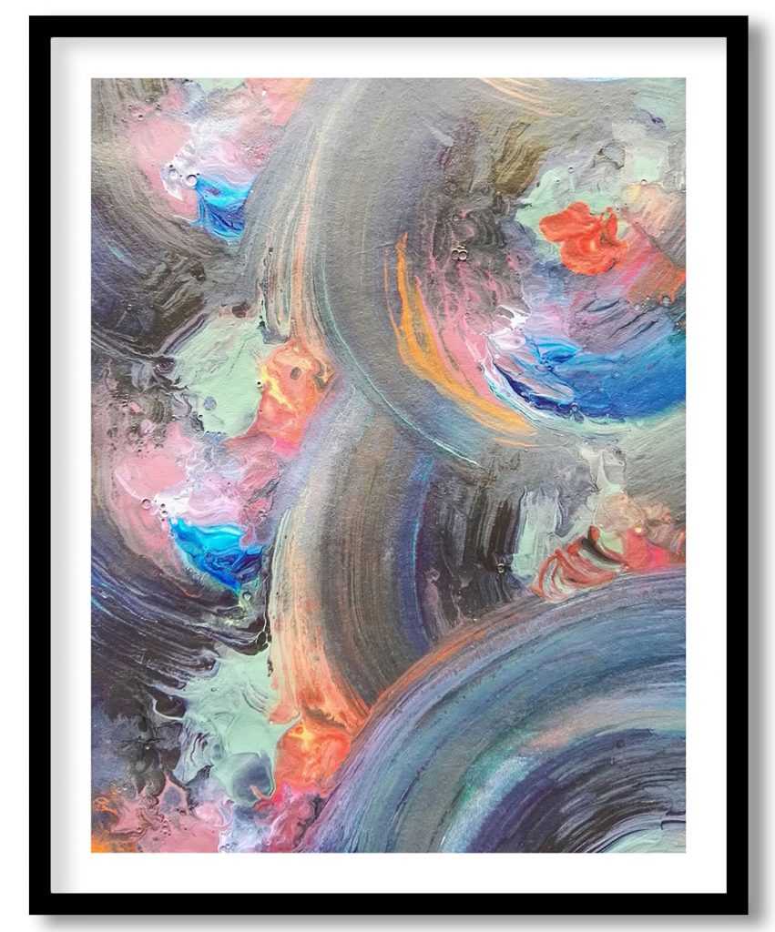 Abstract inflated spheroid brushstrokes painting #104