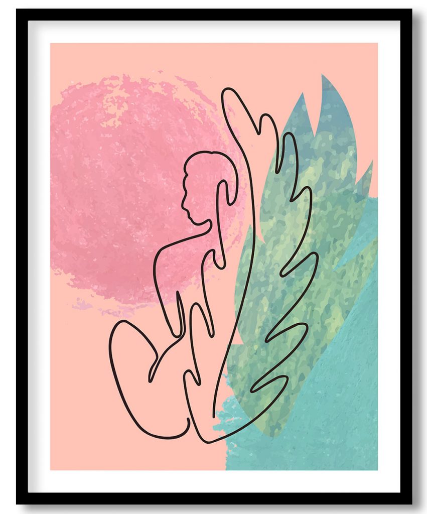 Magical fairy woman sitting on the planet