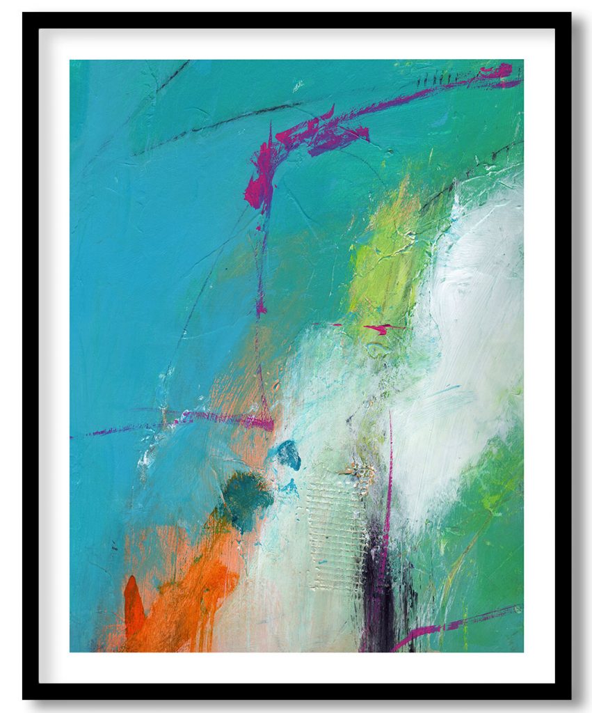 Abstract teal contemporary painting