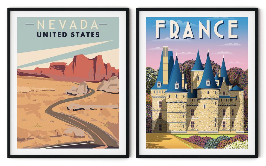 Vast Nevada desert & ancient french chateaux