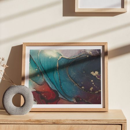 Abstract Fluid Art Gold Accents – Wall Painting