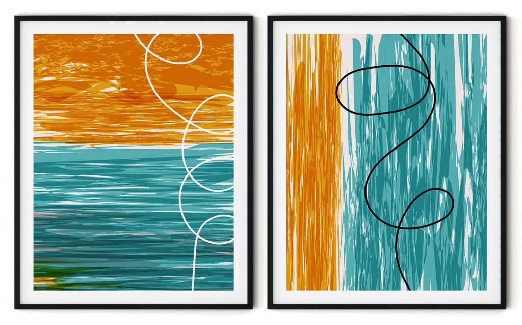 Distinguished mix of blue & orange