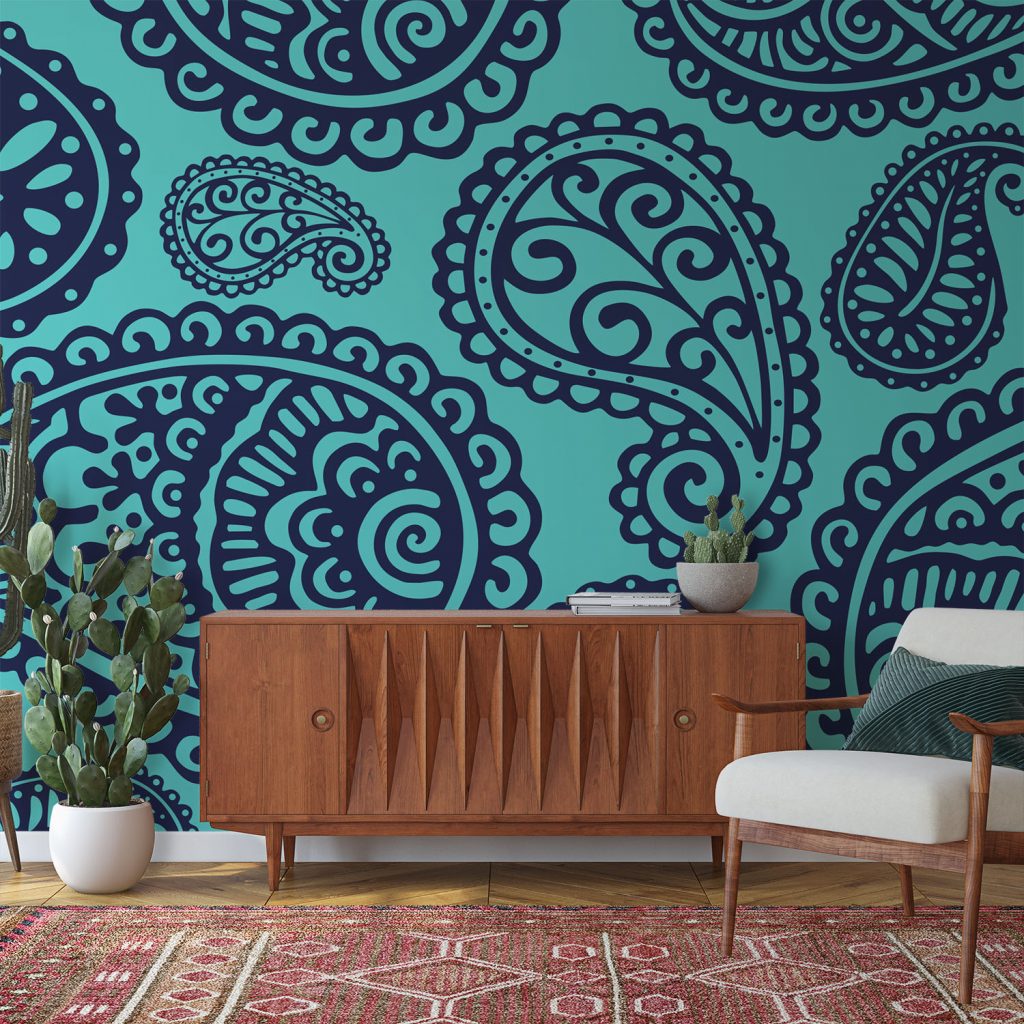 Paisley crescent ornament - Wall Mural, PVC free Wall Covering